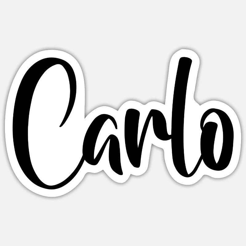Nom - Carlo - Sticker taille S (10 x 10 cm) - blanc mat