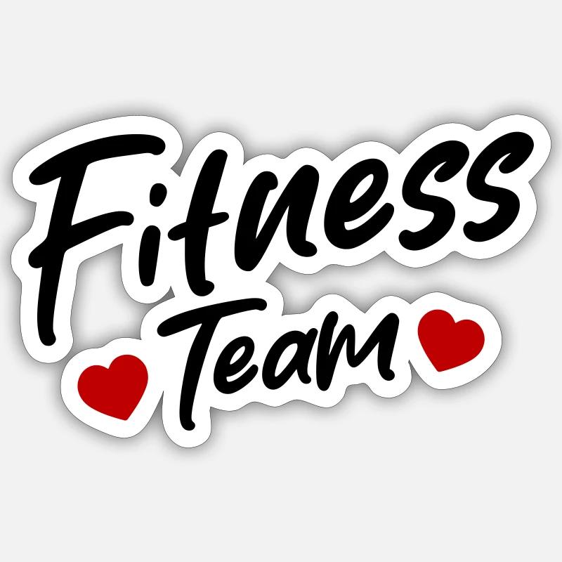 Équipe de conditionnement physique - Sticker taille S (10 x 10 cm) - blanc mat