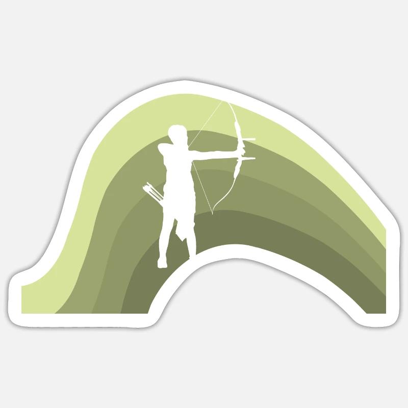Archer Arc Archer - Sticker taille S (10 x 10 cm) - blanc mat
