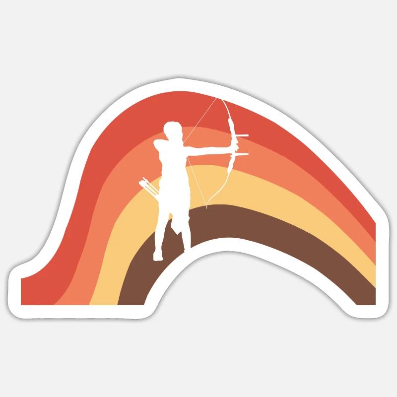 Bogenschütze Bogen Schießsport - Sticker Größe S (10 x 10 cm) - Mattweiß