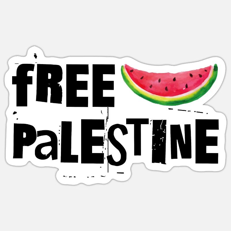 Palestine libre - Sticker taille S (10 x 10 cm) - blanc mat