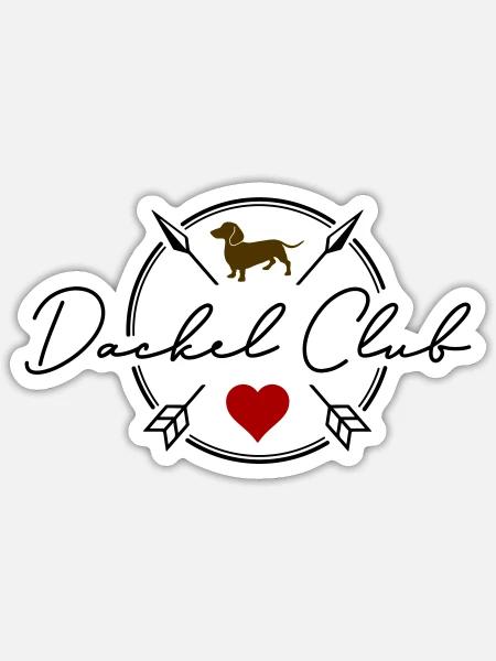 Goldene Dackelherz Silhouette - Sticker Größe S (10 x 10 cm) - Mattweiß