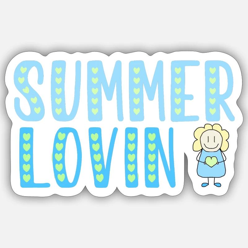 Summer lovin - Sticker Größe S (10 x 10 cm) - Mattweiß