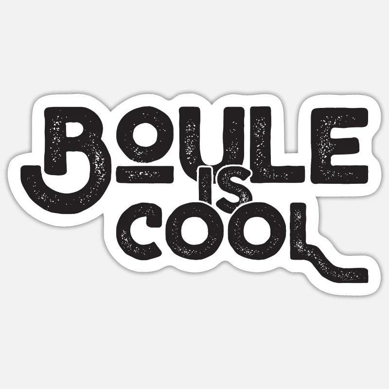 Boule is cool! Bouler Outfit Boule Kugeln - Sticker Größe S (10 x 10 cm) - Mattweiß