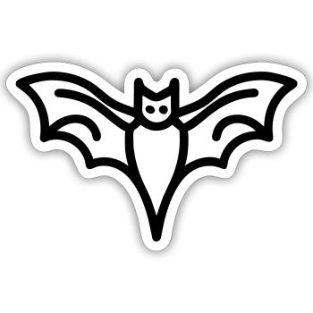 Contour de chauve-souris mystique pour Halloween - Sticker taille S (10 x 10 cm) - blanc mat - Devant