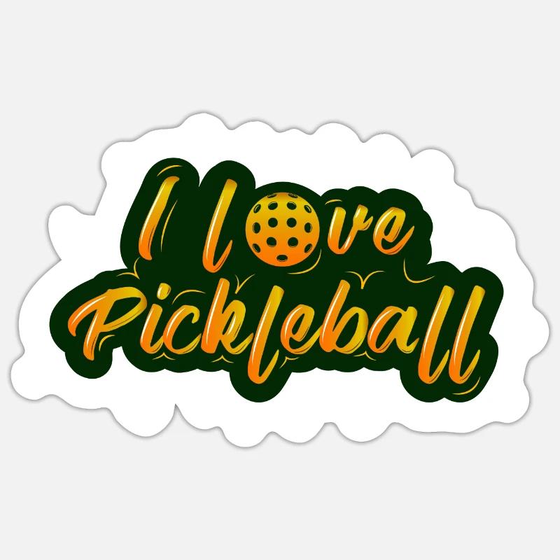 Ich liebe Pickleball - Sticker Größe S (10 x 10 cm) - Mattweiß
