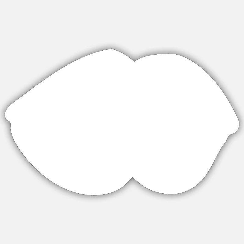 Lippen Lippe Symbol - Sticker Größe S (10 x 10 cm) - Mattweiß