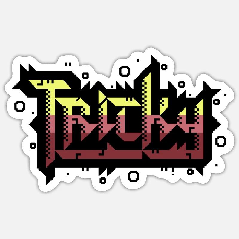 tricky PETSCII - Sticker Größe S (10 x 10 cm) - Mattweiß