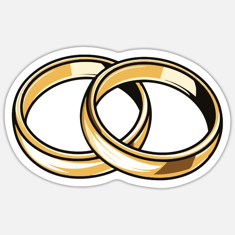 Eheringe Hochzeit Sticker Größe S (10 x 10 cm)