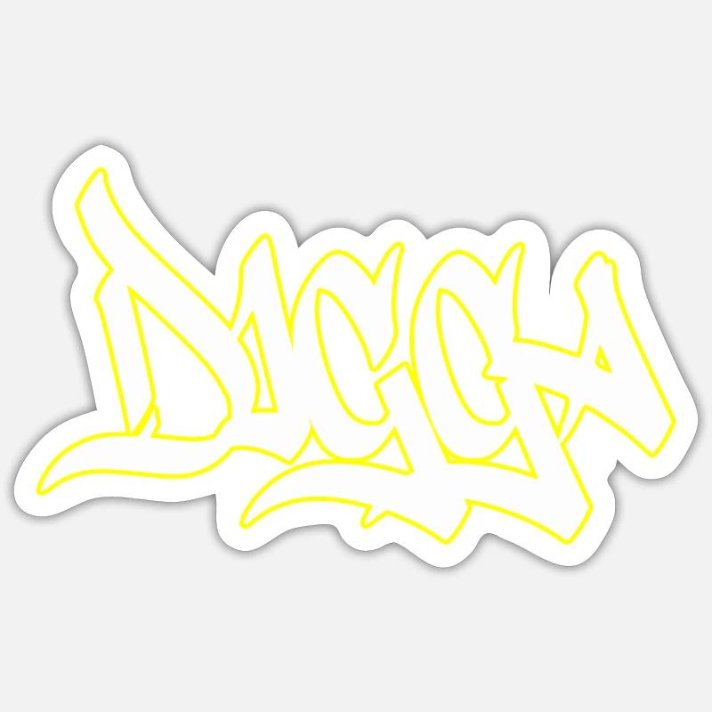 Digga - Sticker Größe S (10 x 10 cm) - Mattweiß