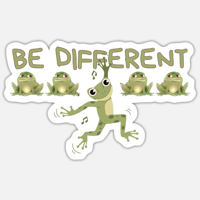 BE DIFFERENT Frog - Sticker size S (10 x 10 cm) - white matte