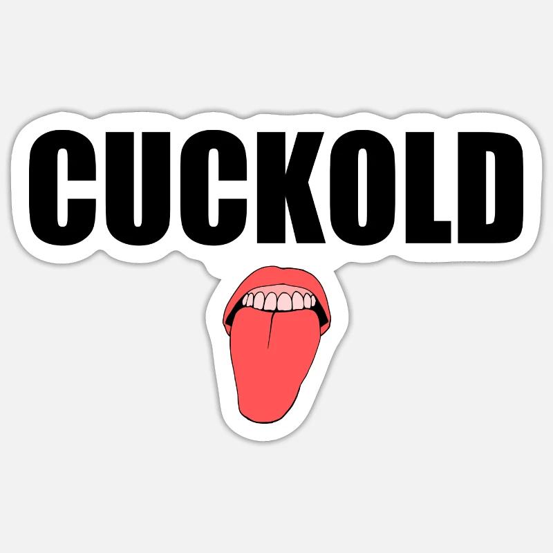 Cuckold - Sticker Größe S (10 x 10 cm) - Mattweiß