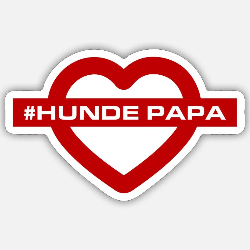 Papa chien - Sticker taille S (10 x 10 cm) - blanc mat