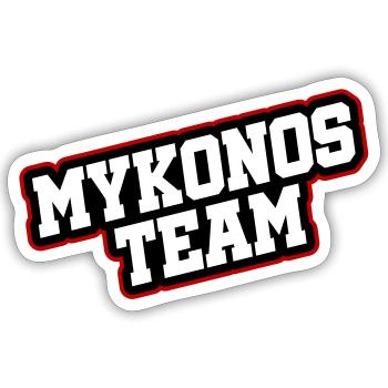 Mykonos Team - Sticker size S (10 x 10 cm) - white matte - Front