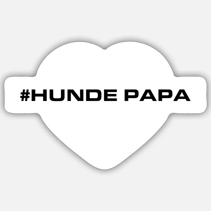 Papa chien - Sticker taille S (10 x 10 cm) - blanc mat