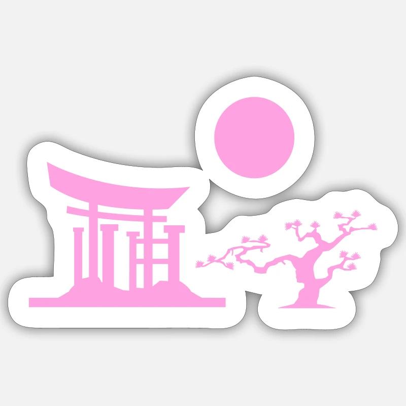 Japan Gate Silhouette - Sticker size S (10 x 10 cm) - white matte
