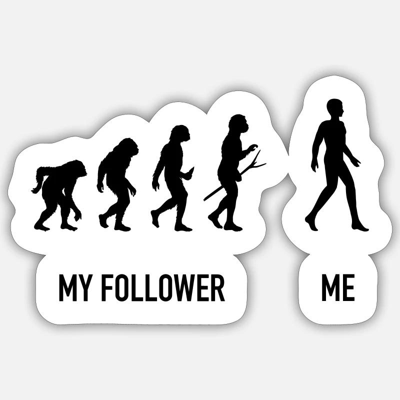 Moi, mon suiveur, l’évolution Sticker taille S (10 x 10 cm)