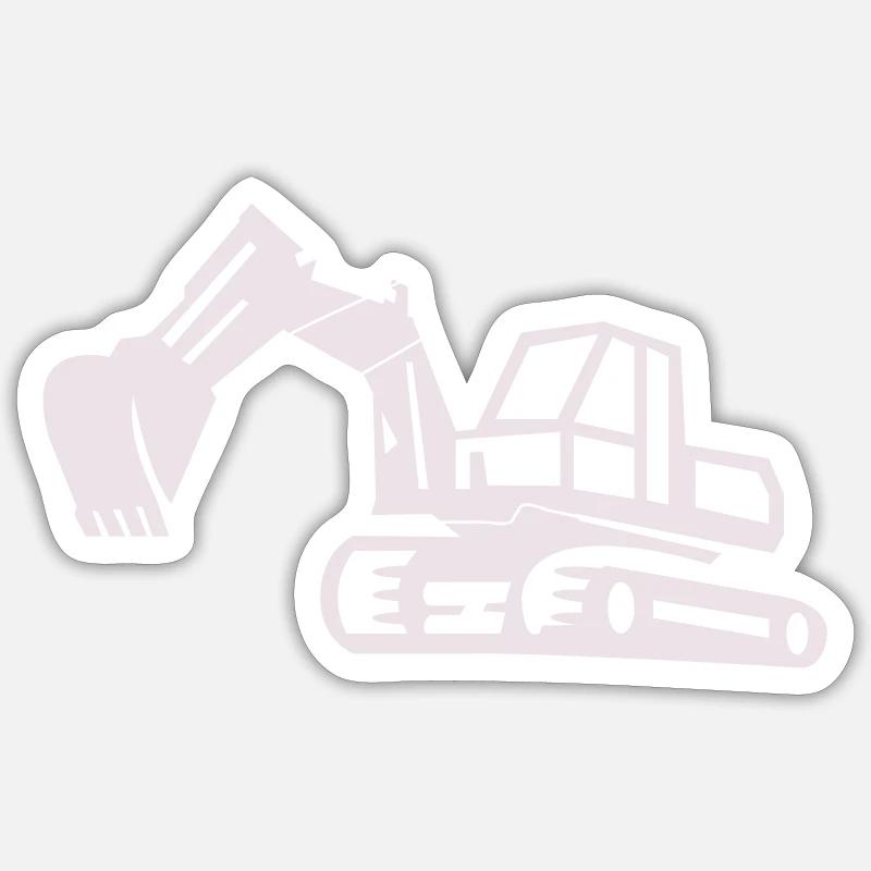 excavator - Sticker size S (10 x 10 cm) - white matte