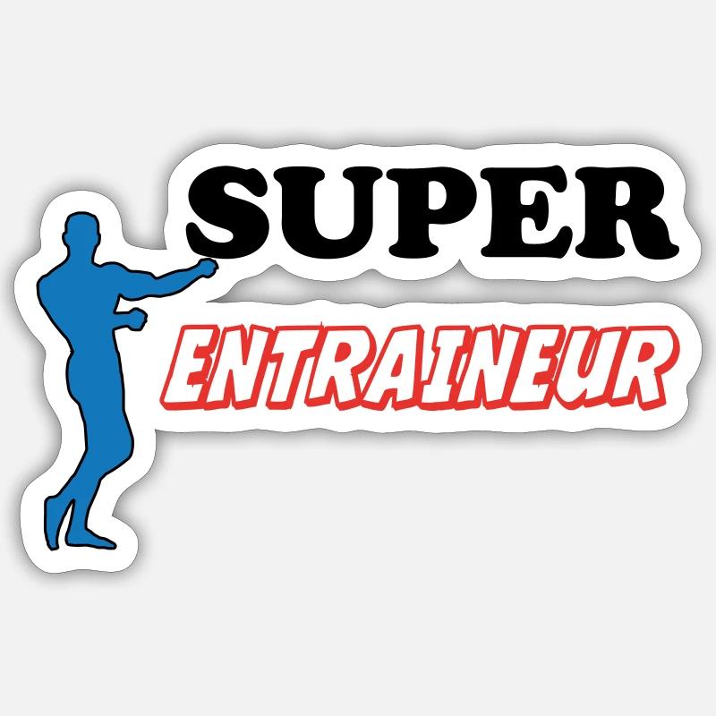 SUPER TRAINER - Sticker Größe S (10 x 10 cm) - Mattweiß