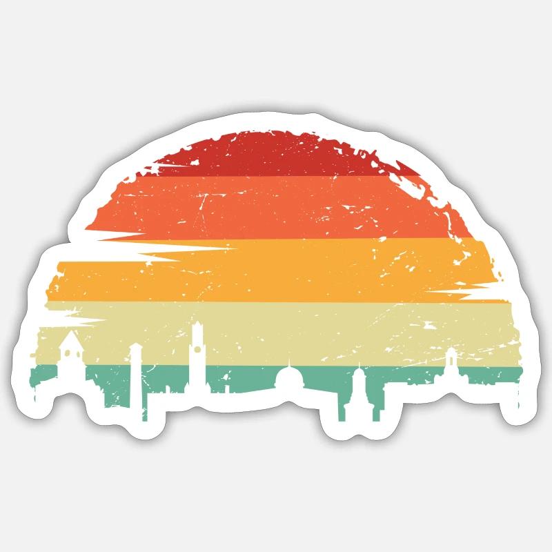Vivid Sunset Skyline Sticker size S (10 x 10 cm)