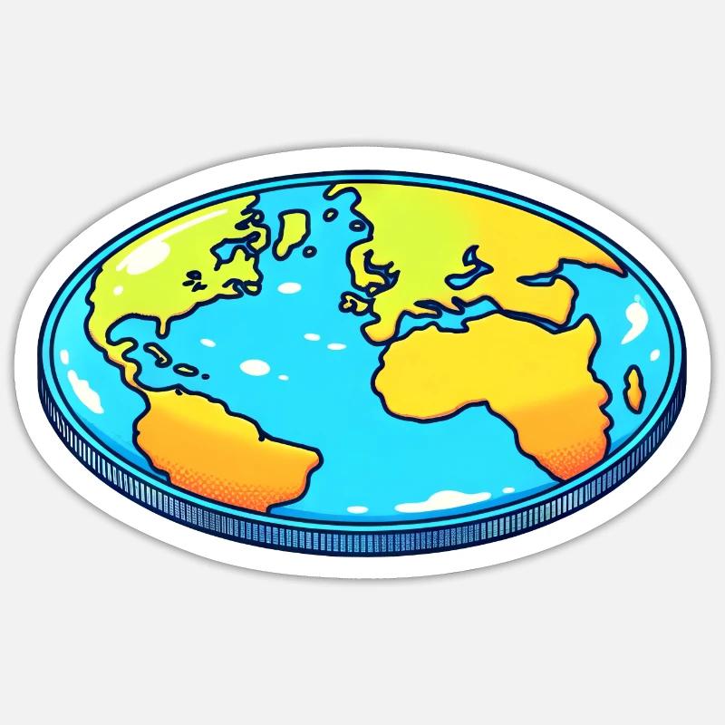 Funny Bat Flat Earth Fun Sticker size S (10 x 10 cm)