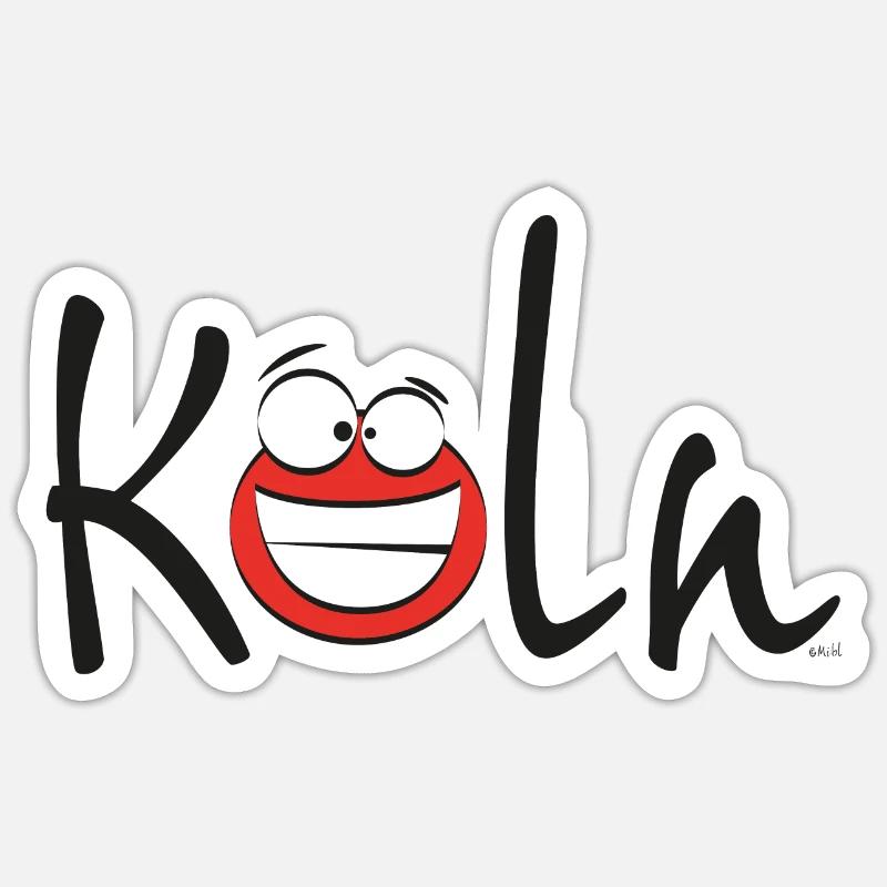 Cologne Smile: Köln Comic Gesicht Sticker Größe S (10 x 10 cm)