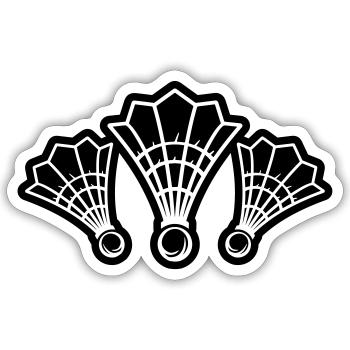 Badminton Symbol - Sticker Größe S (10 x 10 cm) - Mattweiß - Vorne