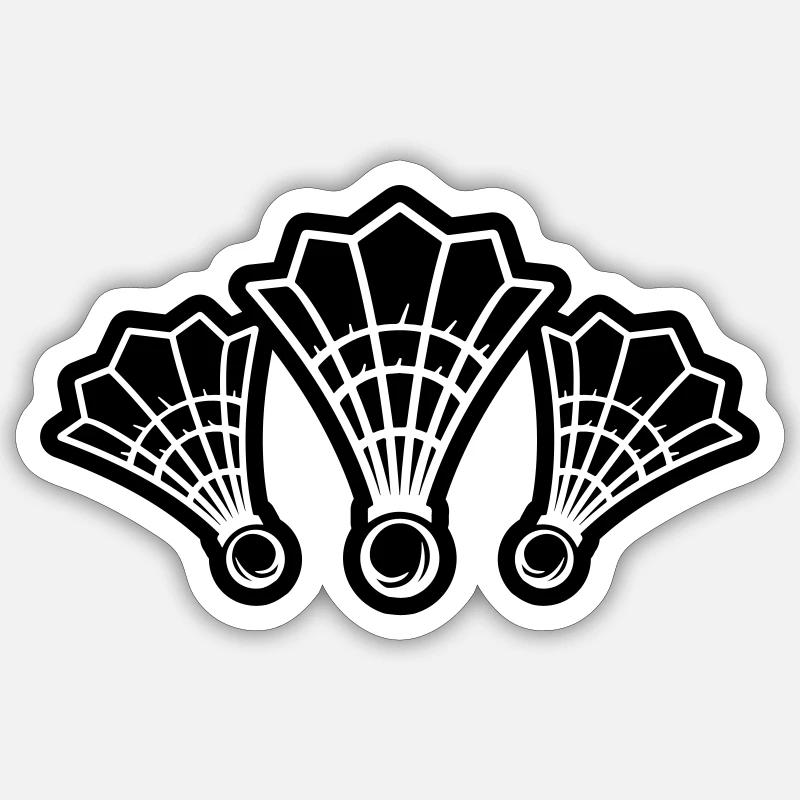 Symbole du badminton - Sticker taille S (10 x 10 cm) - blanc mat