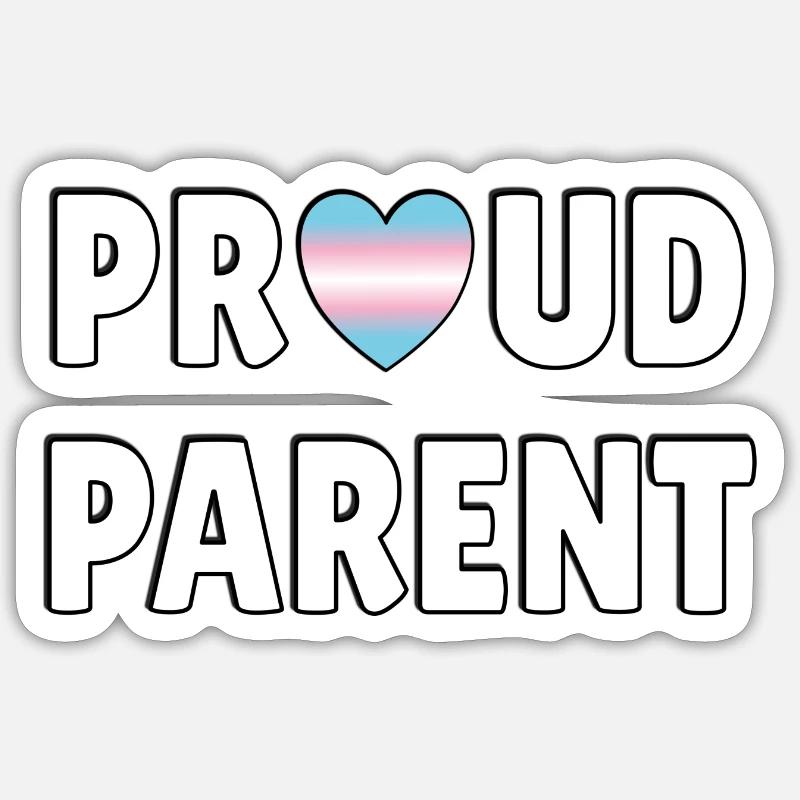 Stolze Eltern - Trans Flag - Sticker Größe S (10 x 10 cm) - Mattweiß