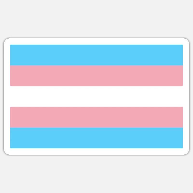 Trans* flag <3 - Sticker taille S (10 x 10 cm) - blanc mat