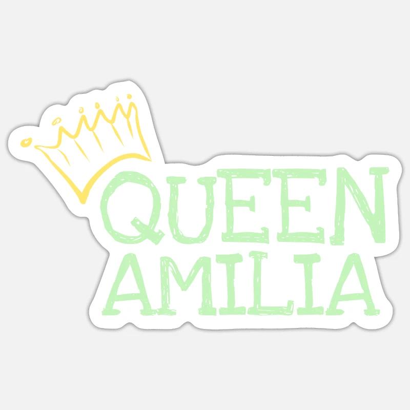 Prénom Amilia - Sticker taille S (10 x 10 cm) - blanc mat