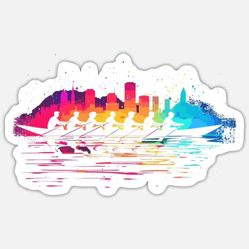 Rowing team Splotch - Sticker size S (10 x 10 cm) - white matte