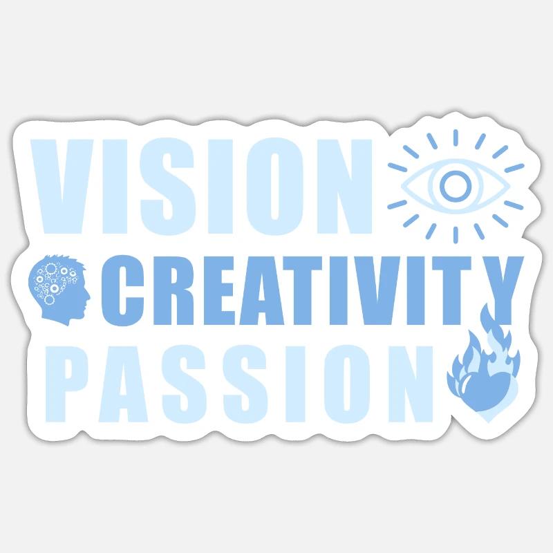 Vision Creativity Passion - Sticker size S (10 x 10 cm) - white matte