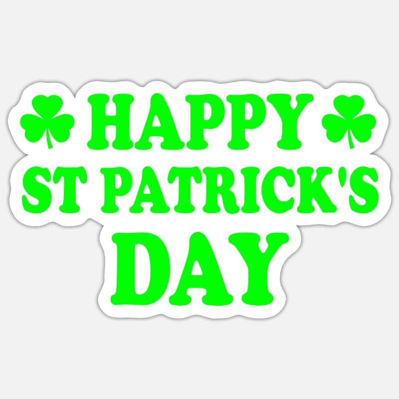happy st patrick's day - Sticker Größe S (10 x 10 cm) - Mattweiß