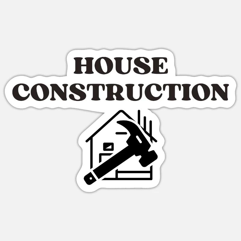 Construction de maison / Équipe Hausbau Sticker taille S (10 x 10 cm)