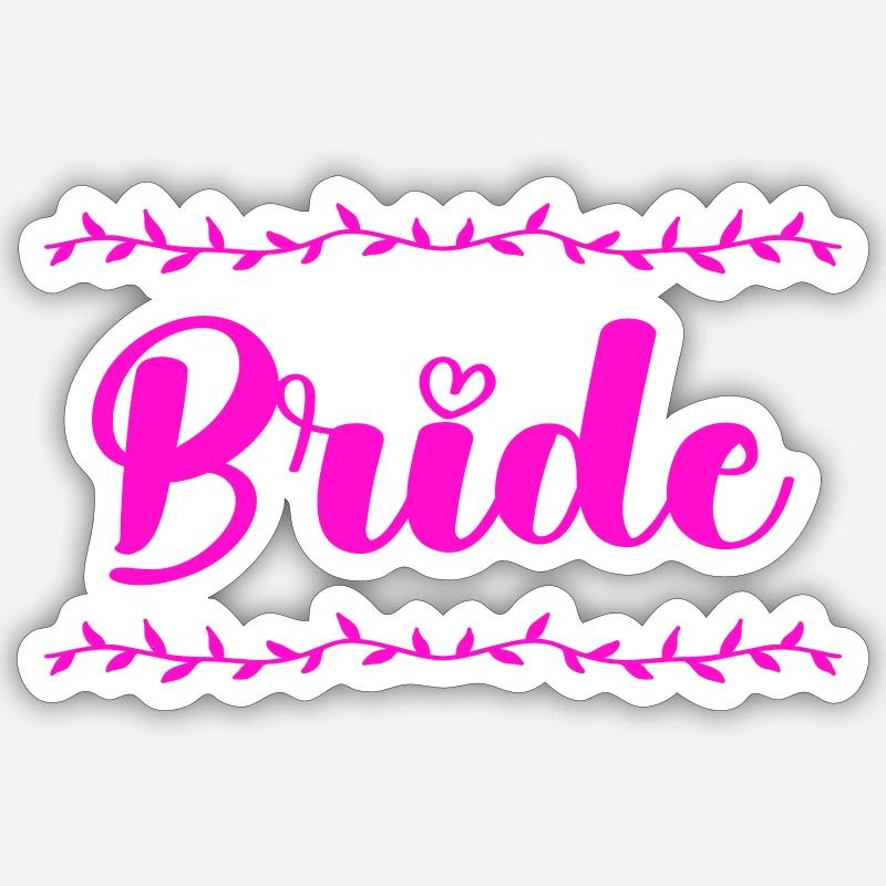 mariée - Sticker taille S (10 x 10 cm) - blanc mat