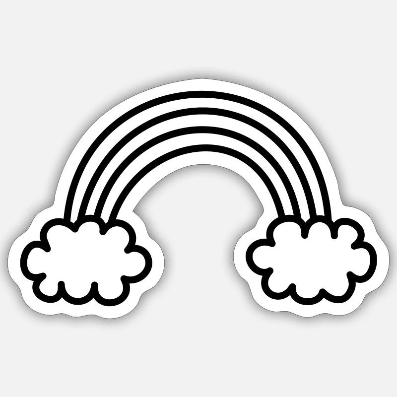 Regenbogen - Sticker Größe S (10 x 10 cm) - Mattweiß