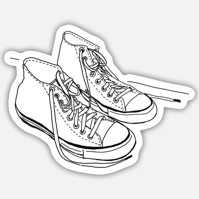Sneaker-schwarz Sticker Größe S (10 x 10 cm)