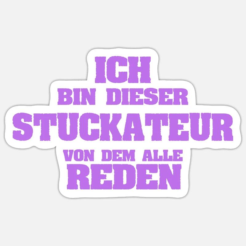 Occupation plasterer - Sticker size S (10 x 10 cm) - white matte