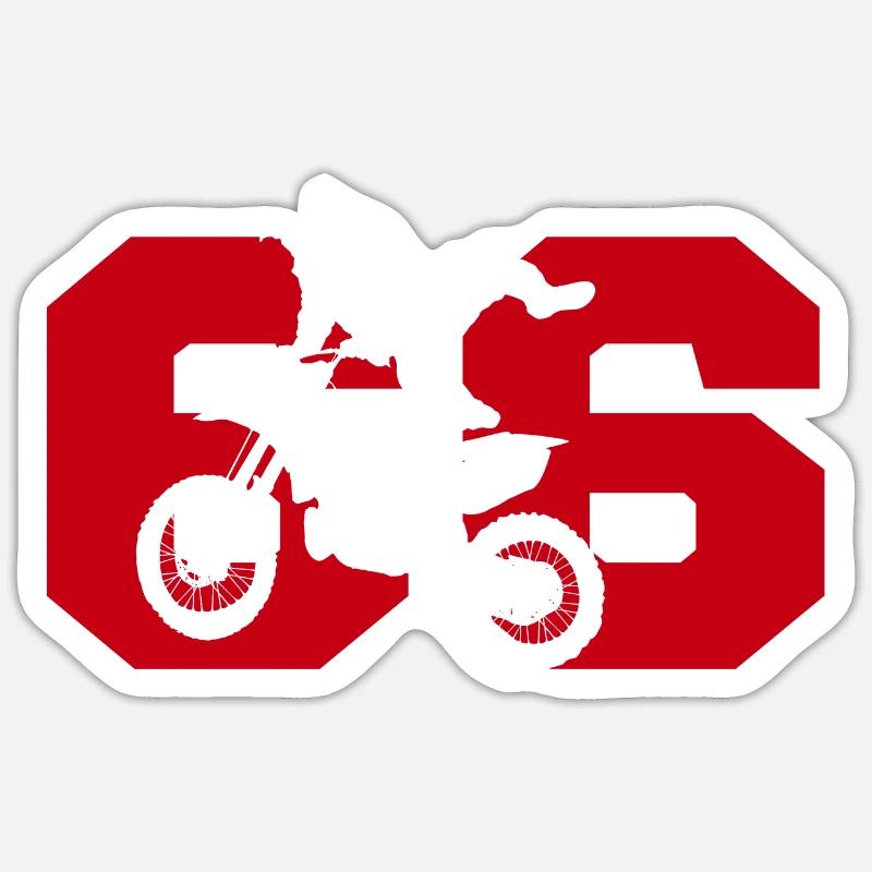 Moto 66 Biker - Sticker Größe S (10 x 10 cm) - Mattweiß