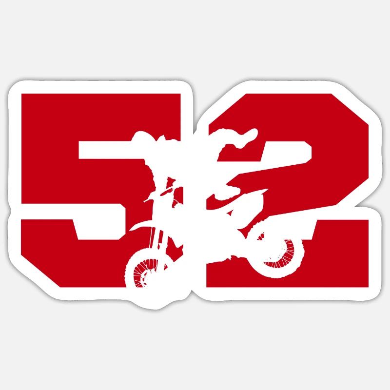 Moto 52 biker - Sticker size S (10 x 10 cm) - white matte