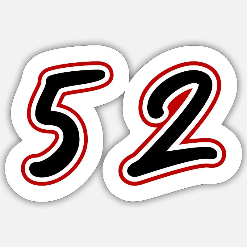 52 Symbole numérique - Sticker taille S (10 x 10 cm) - blanc mat