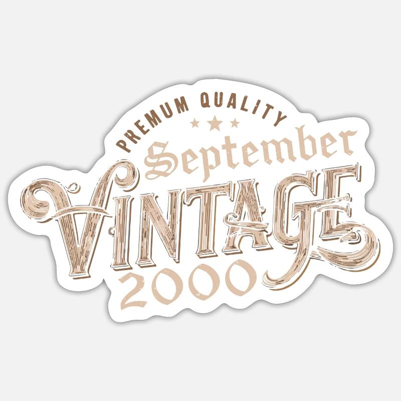 Geburtstag September 2000 Geschenk September 2000 - Sticker Größe S (10 x 10 cm) - Mattweiß