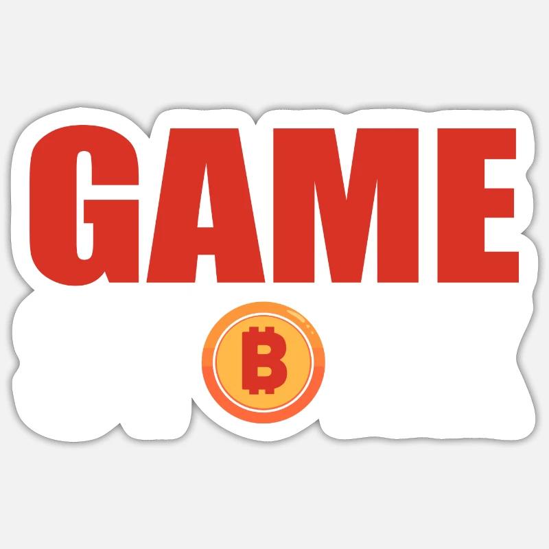 Bitcoin Stonk - Sticker Größe S (10 x 10 cm) - Mattweiß