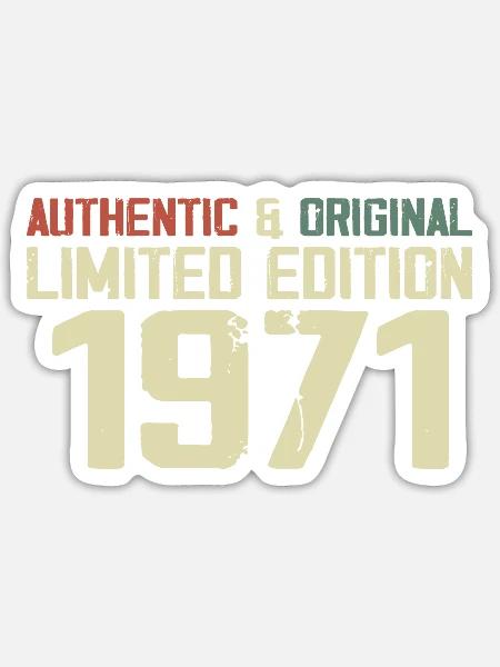 1971 Geburtstagsgeschenk 1971 Jahrgang 1971 Retro - Sticker Größe S (10 x 10 cm) - Mattweiß