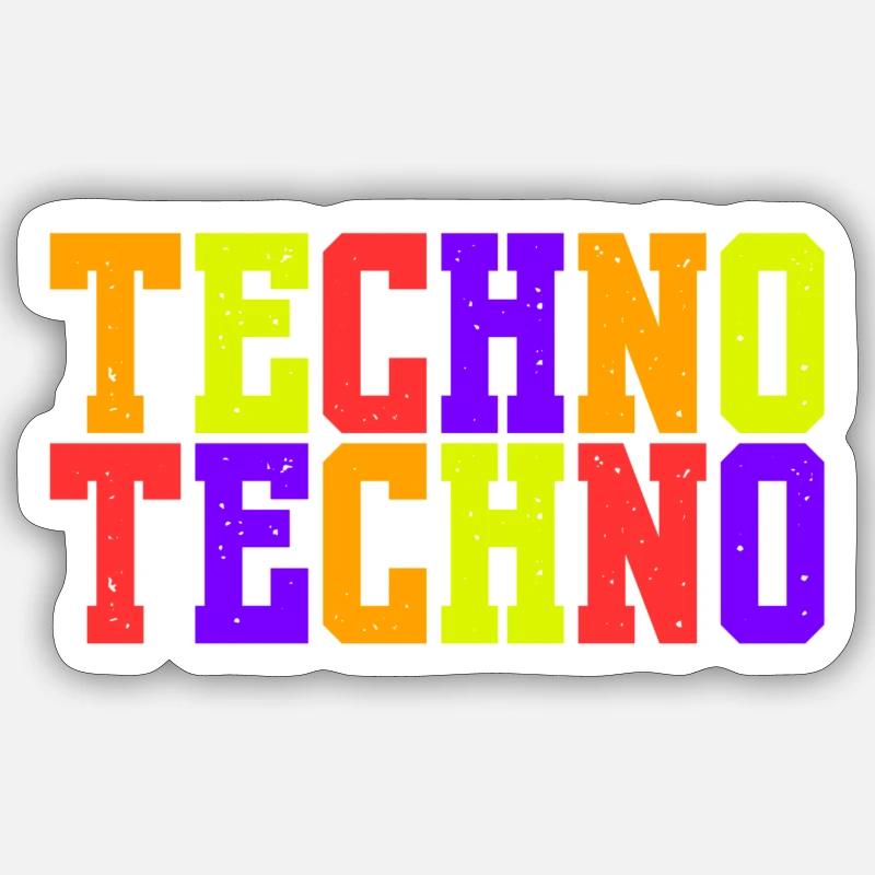 Techno Vibes Sticker Größe S (10 x 10 cm)