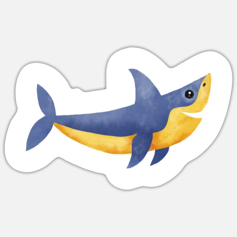 Dessin de requin Sticker taille S (10 x 10 cm)