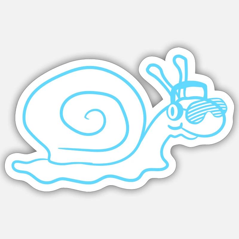 Cool DJ Snail Cute Shell Sticker size S (10 x 10 cm)