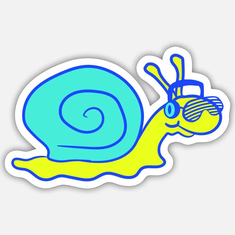 Cool DJ Snail Cute Shell Sticker size S (10 x 10 cm)