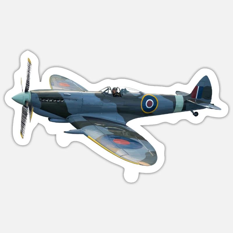 Spitfire - Sticker taille S (10 x 10 cm) - blanc mat